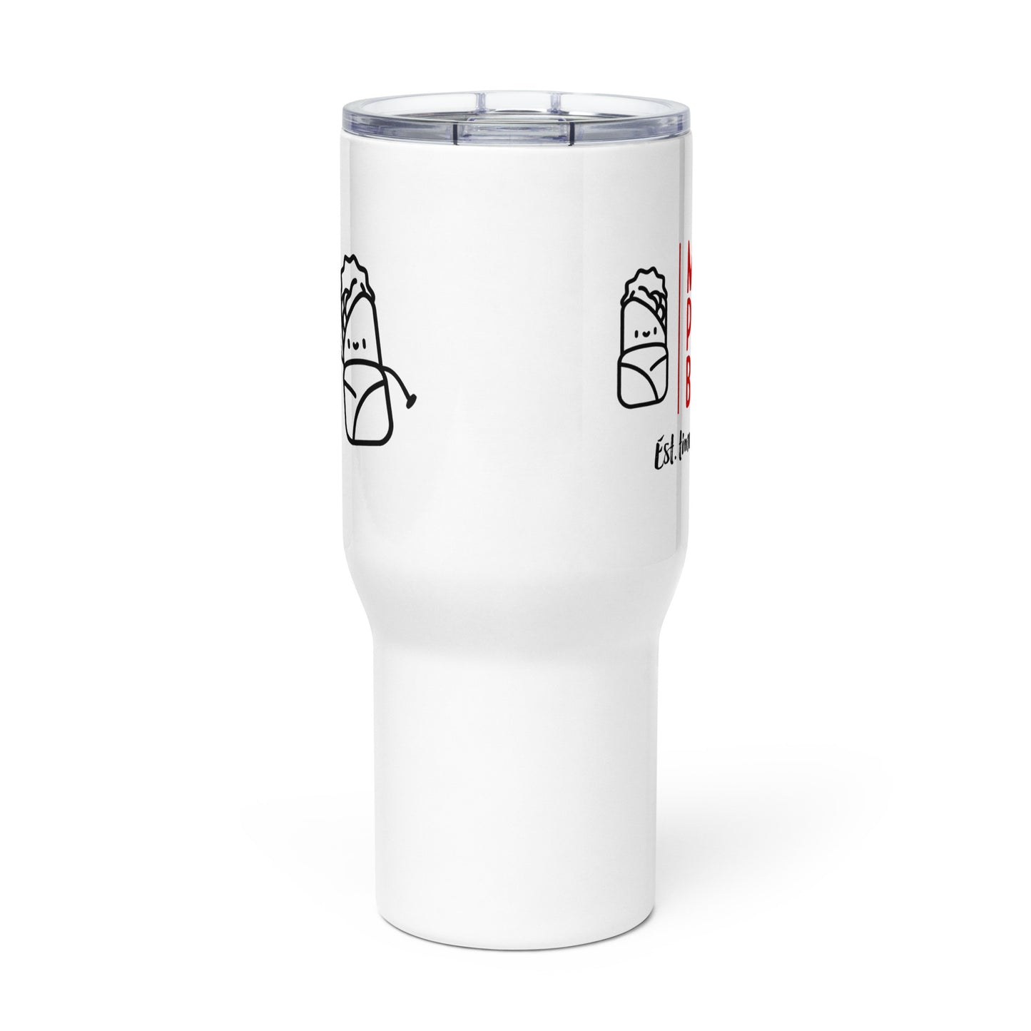 High Fiving Burrito's Travel mug with a handle