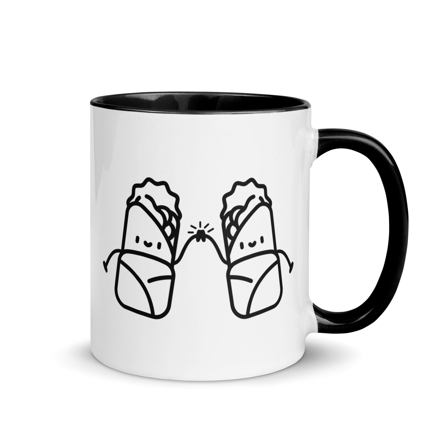 High Fiving Burritos Mug with Color Inside