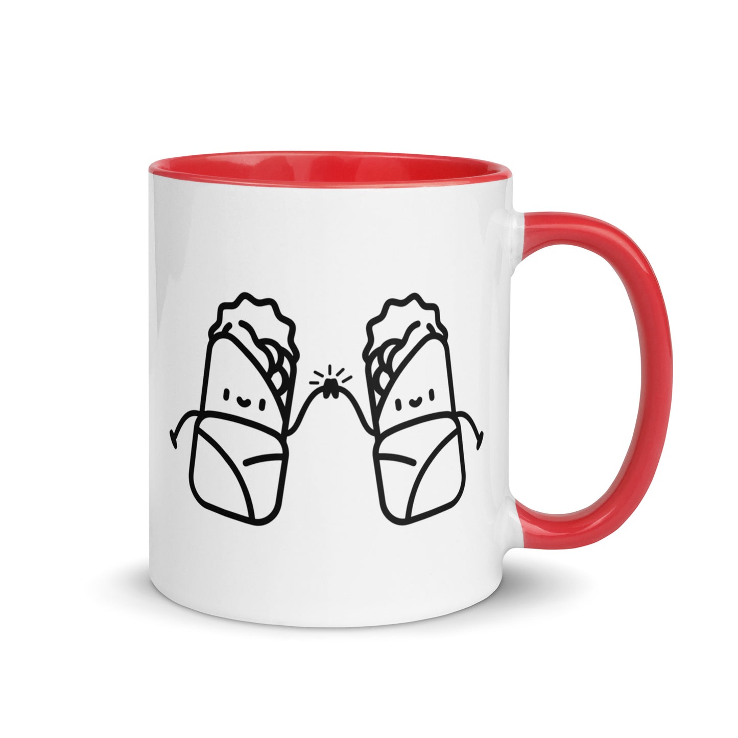 High Fiving Burritos Mug with Color Inside