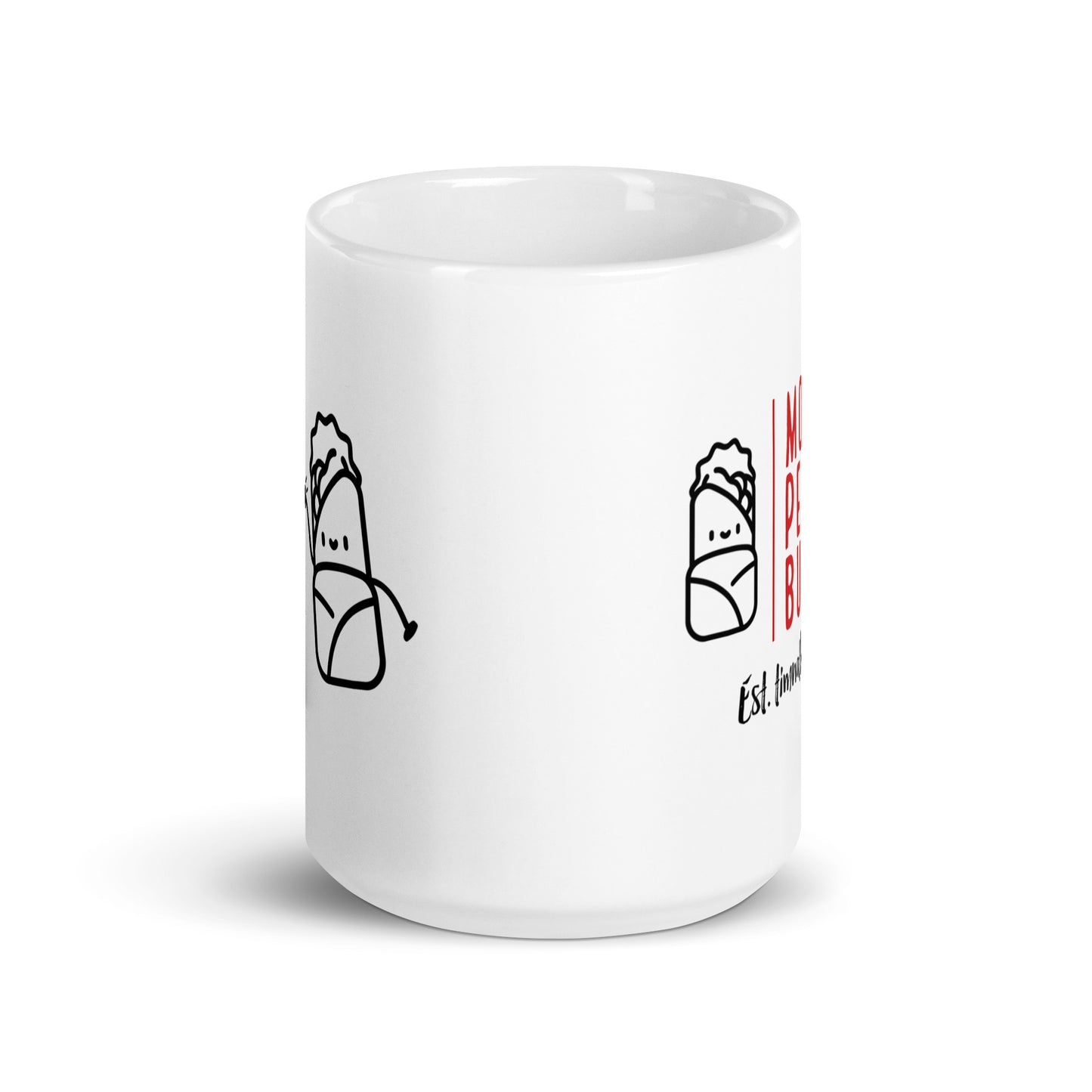 High Fiving Burrito's White glossy mug